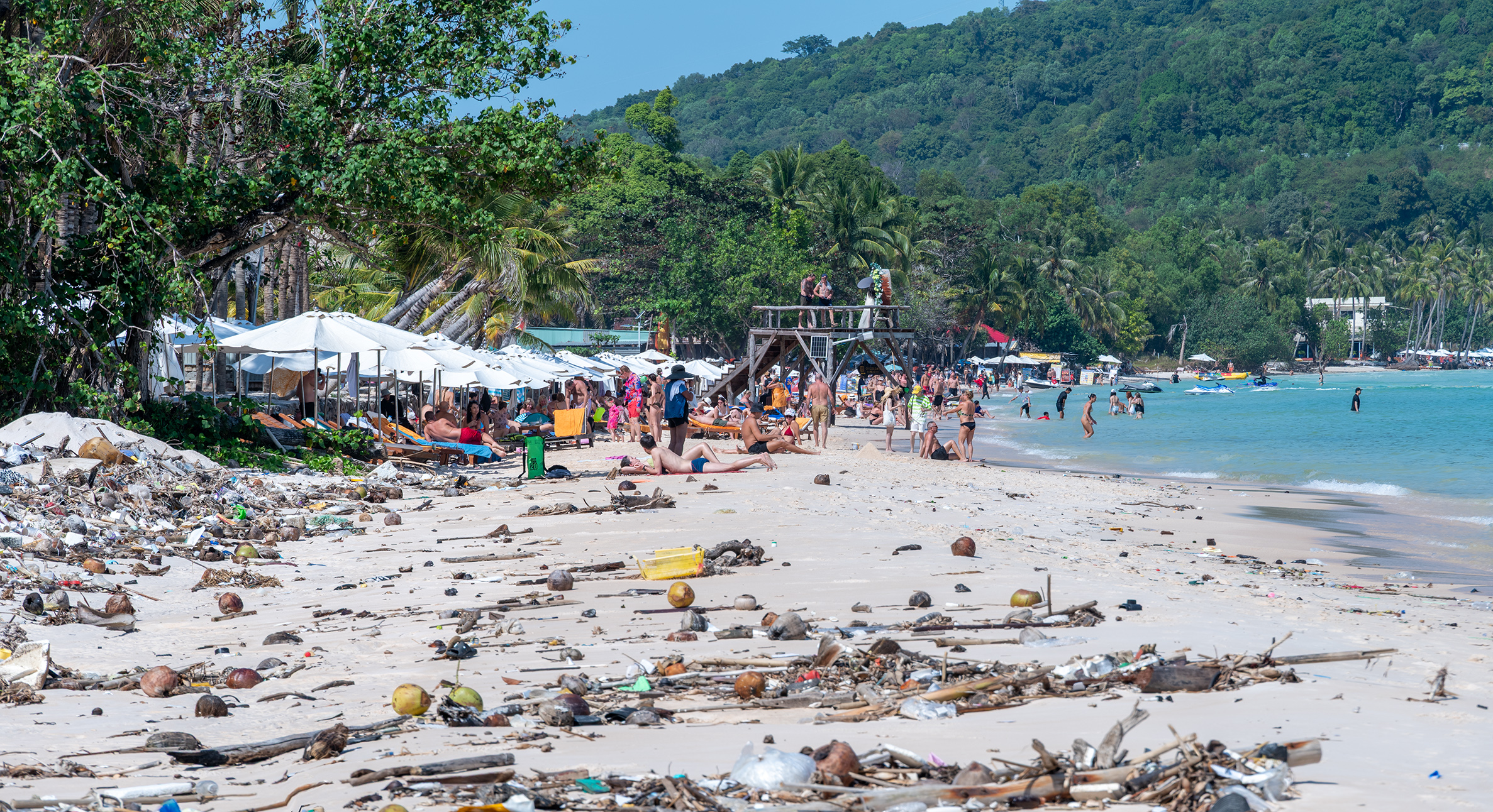 Sao Beach pollution Phu Quoc Vietnam